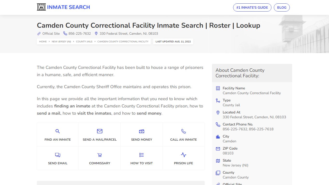 Camden County Correctional Facility Inmate Search | Roster ...